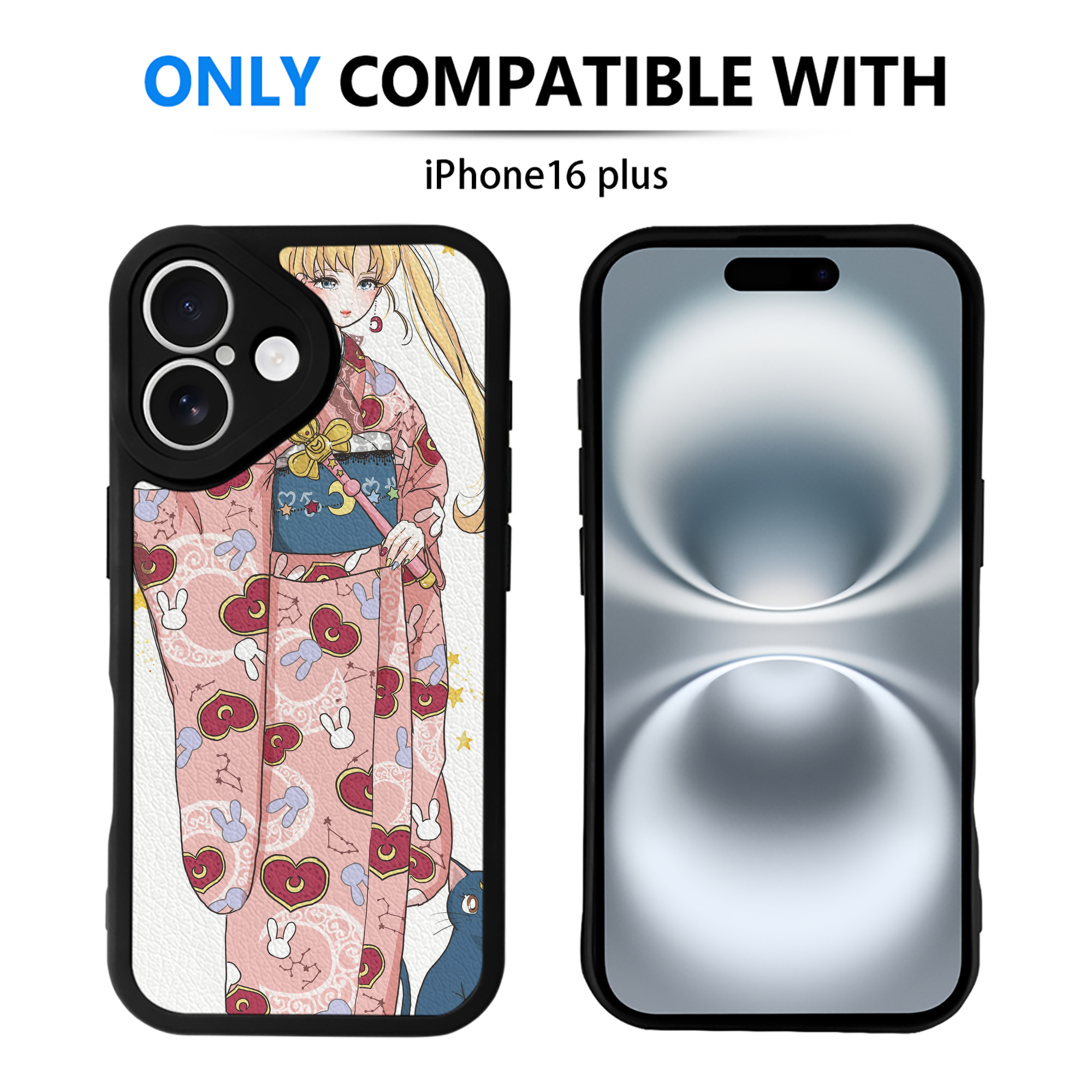 （画像用） 美少女戦士セーラームーン Sailor Moon 【iPhone 16シリーズ対応】シリコンスマホケース（レザー調） 材質：シリコン
